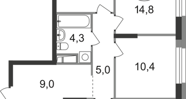 3-к. квартира, 77&nbsp;м²
