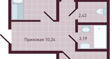 2-к. квартира, 65 м²