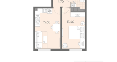 1-к. квартира, 37&nbsp;м²