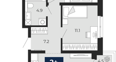 2-к. квартира, 58&nbsp;м²