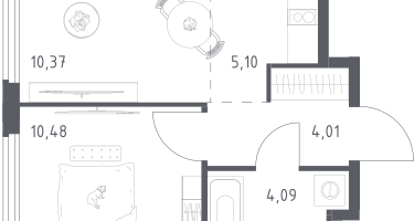 Студия, 34&nbsp;м²