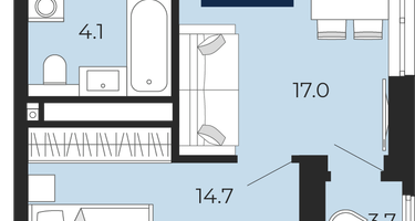 1-к. квартира, 39&nbsp;м²