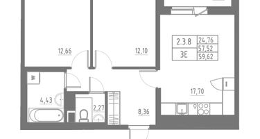 Студия, 59&nbsp;м²