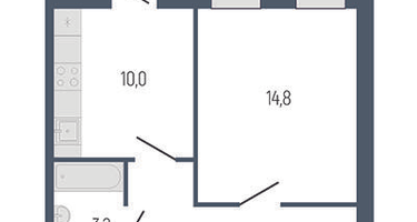 1-к. квартира, 37 м²