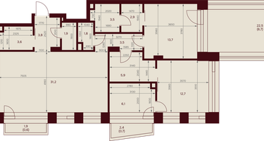 3-к. квартира, 117 м²