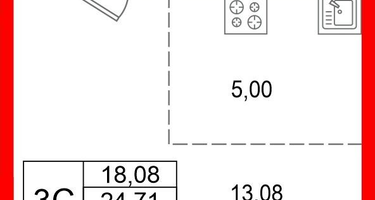 Студия, 24 м²