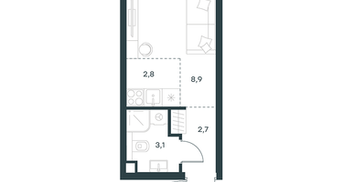 Студия, 17&nbsp;м²