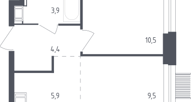 Студия, 34&nbsp;м²