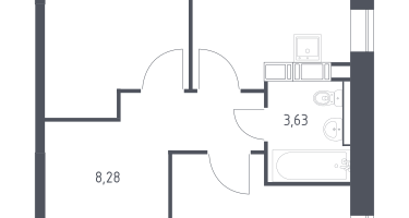 2-к. квартира, 42&nbsp;м²