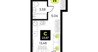 Студия, 23&nbsp;м²