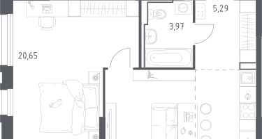 Студия, 46&nbsp;м²