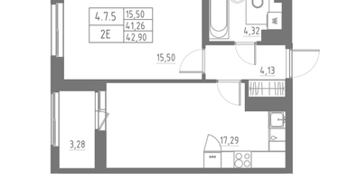 Студия, 42&nbsp;м²