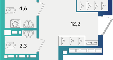 2-к. квартира, 69 м²