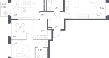 3-к. квартира, 71&nbsp;м²