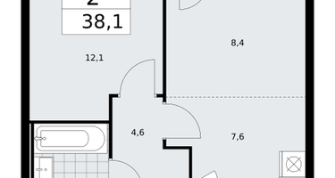 2-к. квартира, 37 м²
