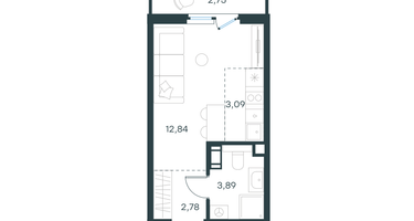 Студия, 25&nbsp;м²