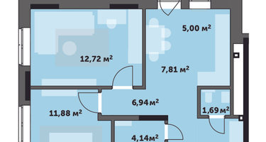 2-к. квартира, 60&nbsp;м²