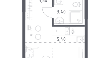 Студия, 22&nbsp;м²