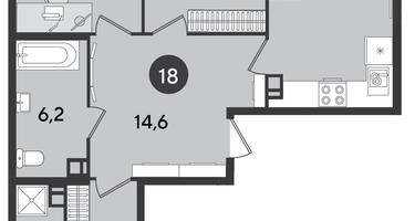 3-к. квартира, 92 м²