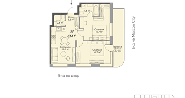 2-к. квартира, 67&nbsp;м²