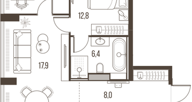 3-к. квартира, 70&nbsp;м²