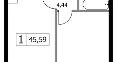 1-к. квартира, 45 м²