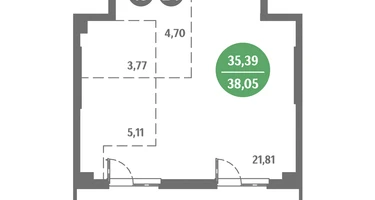 1-к. квартира, 38&nbsp;м²
