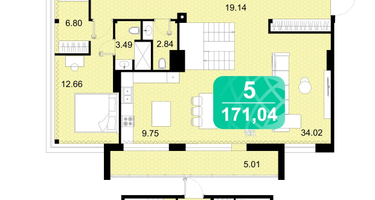 5-к. квартира, 171 м²