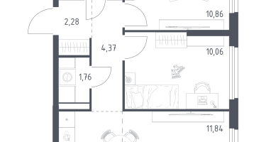 Студия, 52&nbsp;м²