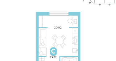 Студия, 24&nbsp;м²