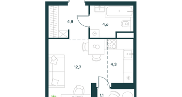 Студия, 27&nbsp;м²