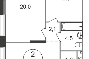 2-к. квартира, 63&nbsp;м²