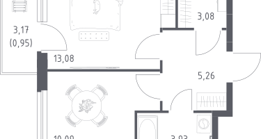 1-к. квартира, 36&nbsp;м²