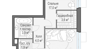 3-к. квартира, 66&nbsp;м²