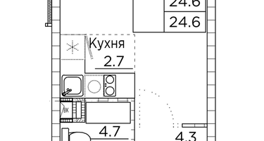 Студия, 24 м²