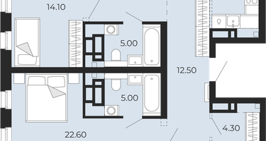 3-к. квартира, 107 м²