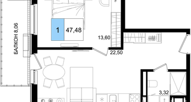 2-к. квартира, 47&nbsp;м²