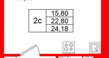 Студия, 22 м²