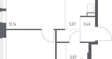 Студия, 34&nbsp;м²