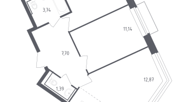 Студия, 51&nbsp;м²