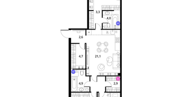 3-к. квартира, 91&nbsp;м²