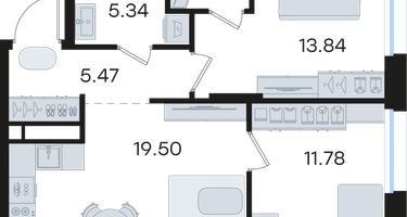 2-к. квартира, 58&nbsp;м²