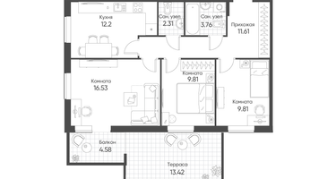 3-к. квартира, 67&nbsp;м²