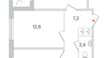 2-комнатная квартира, 54&nbsp;м²