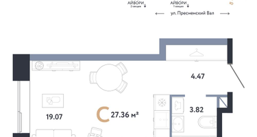 1-к. квартира, 27 м²