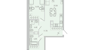 2-к. квартира, 75 м²