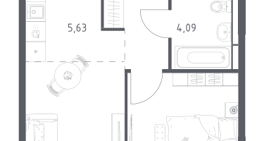 Студия, 35&nbsp;м²