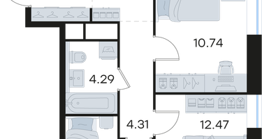 3-к. квартира, 75 м²