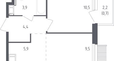 Студия, 34&nbsp;м²