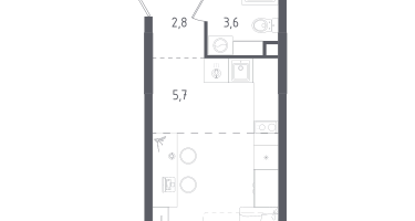 Студия, 27&nbsp;м²